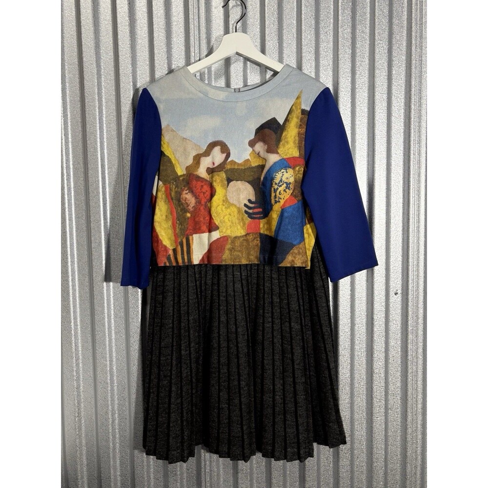 Masfer.Su Color Block Art Portrait Painted Panel Wool Pleated 40 10 medium